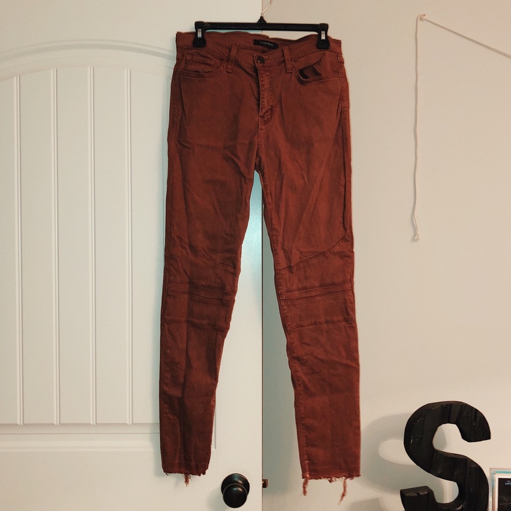Burnt orange size 29 skinny jeans with knee detail